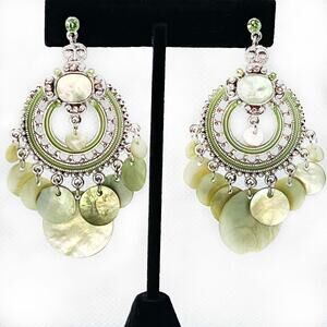 Boho Shell Crystal Rhinestone Dangle Earrings